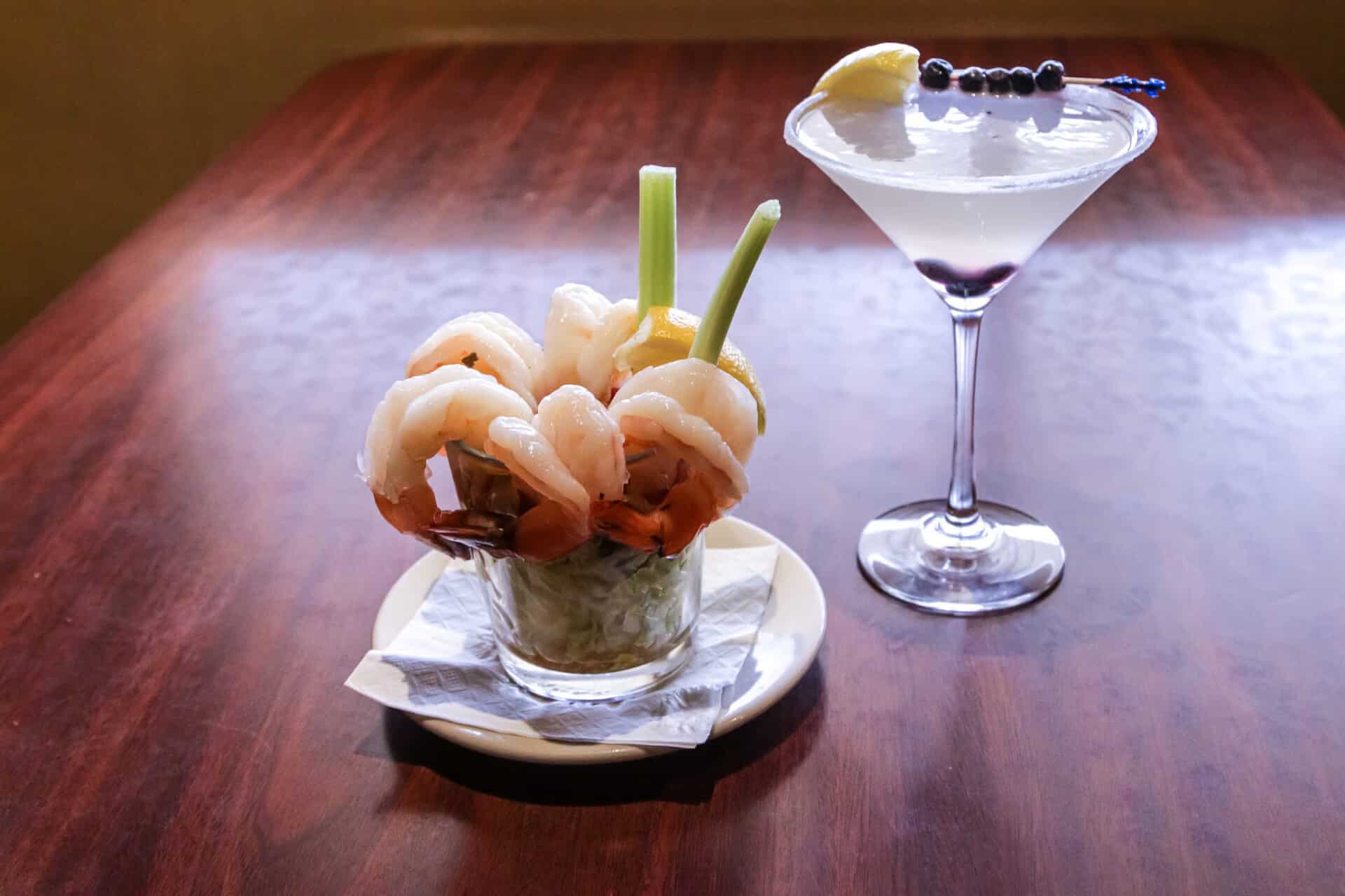 The Northern Pines Restaurant - Shrimp and a drink